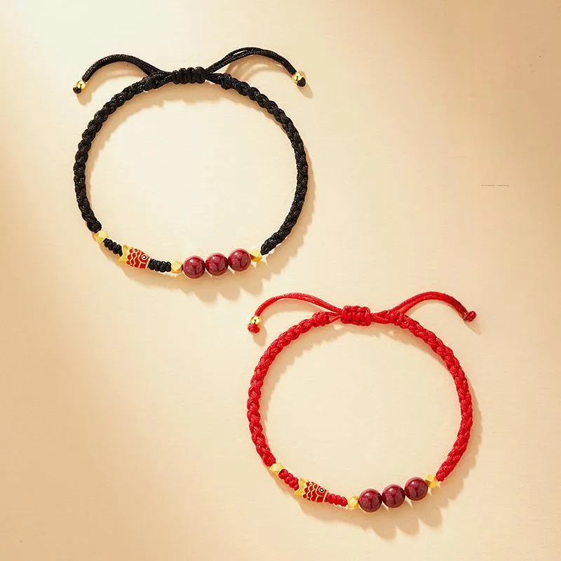 Central Fashion Reconstructed Cinnabar Bracelets Unisex-11