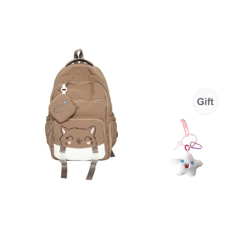 BRABOSTON Nylon Backpack Unisex Sunset Red/Burgundy/Blue/Black/Khaki/Pink-11