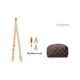 Monogram Makeup Bag 1.1 Vegetable Tanned Leather Adjustable 90-120cm[Includes 1 Pair of Vegetable Tanned Leather Modified Buckles]