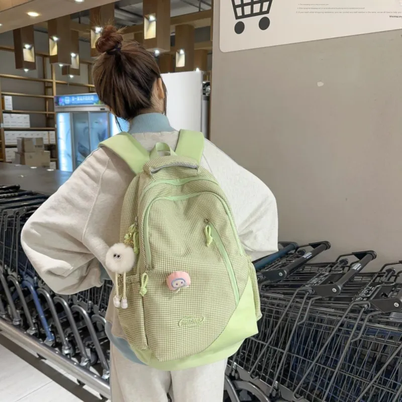 URBAN FOREST Nylon Backpack Regular Unisex Black/Pink/Green/Blue-9