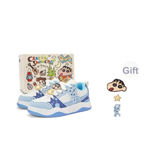 Crayon Shinchan Slip-resistant Abrasion-resistant Lightweight Breathable Low-top Skateboard Shoes Unisex Lake Blue Crayon Shinchan Противоскользящие Устойчивые к истиранию Легкие Дышащие Низкие Кроссовки для скейтбординга Унисекс Озерный Синий