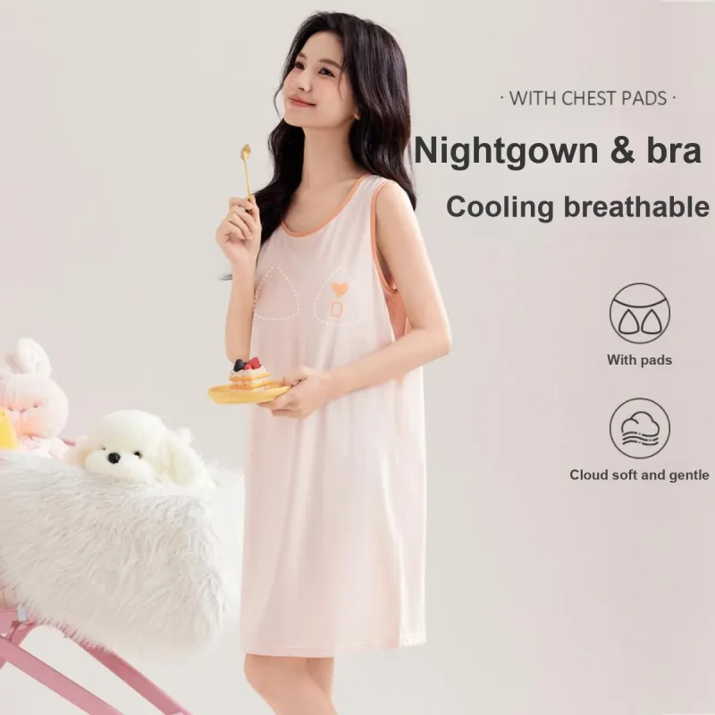 Urban Beauty Nightgown Classic Color Block Skin Friendly Breathable Women's-6