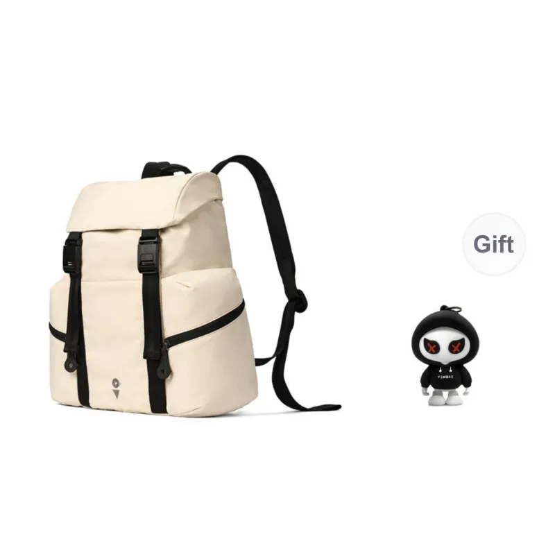 Venque Fabric Backpack Medium Size Unisex Black/Beige/Gray Green-0