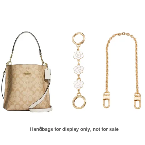 Lan Bao Fan Bag Accessories Straight Gold Camellia Extender Chain+Decorative Chain 40cm