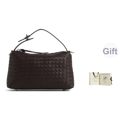 COCOEVA Сумка через плечо из крупнозернистой текстуры коровьей кожи легкая обычная женская кофейного абрикосового цвета