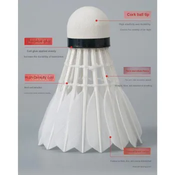 Plume F7 Goose Feather Shuttlecock 12 Pack Goose Feather Everyday Shuttlecocks