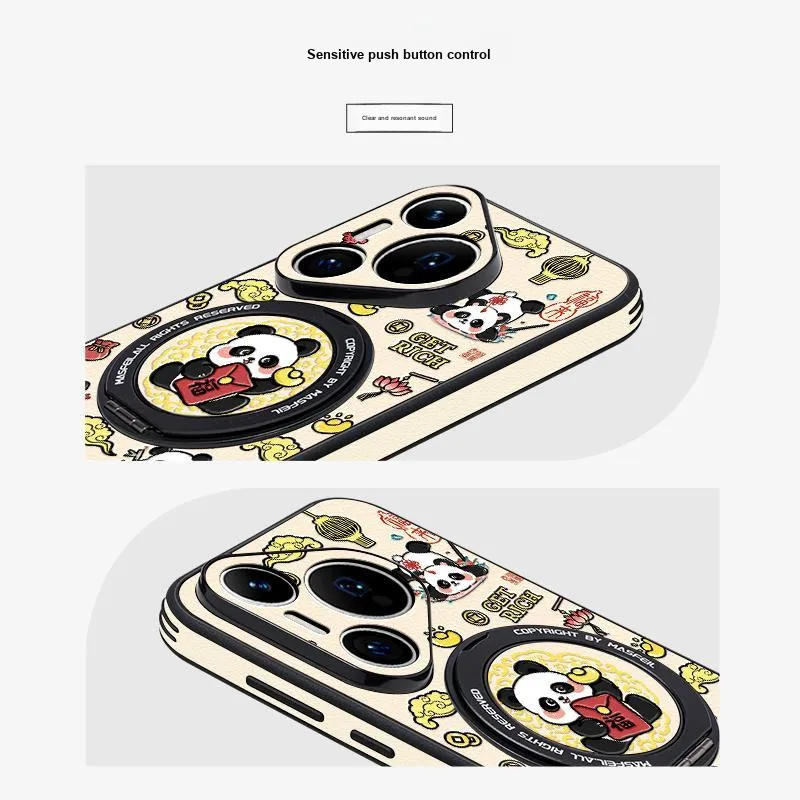 Marsfield TPU Material 360 Rotating Magnetic Stand Red Bag Panda Phone Cases Case Compatibility Huawei P70/P70 PRO-5