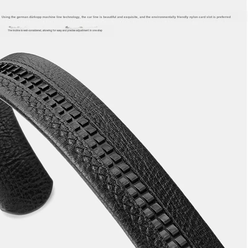 Cheekkiss Cow Leather Belts Men's Gunmetal 3.5cm-2