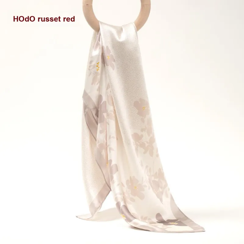 Red Bean Mulberry Silk Scarves Women's-3