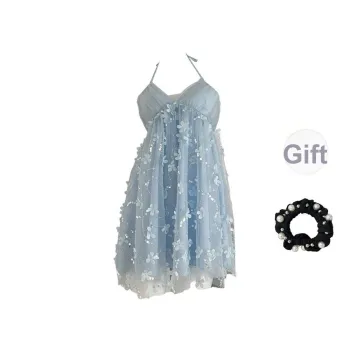 JSUHH Slip Dresses Women's Blue+Hair Tie Comes With