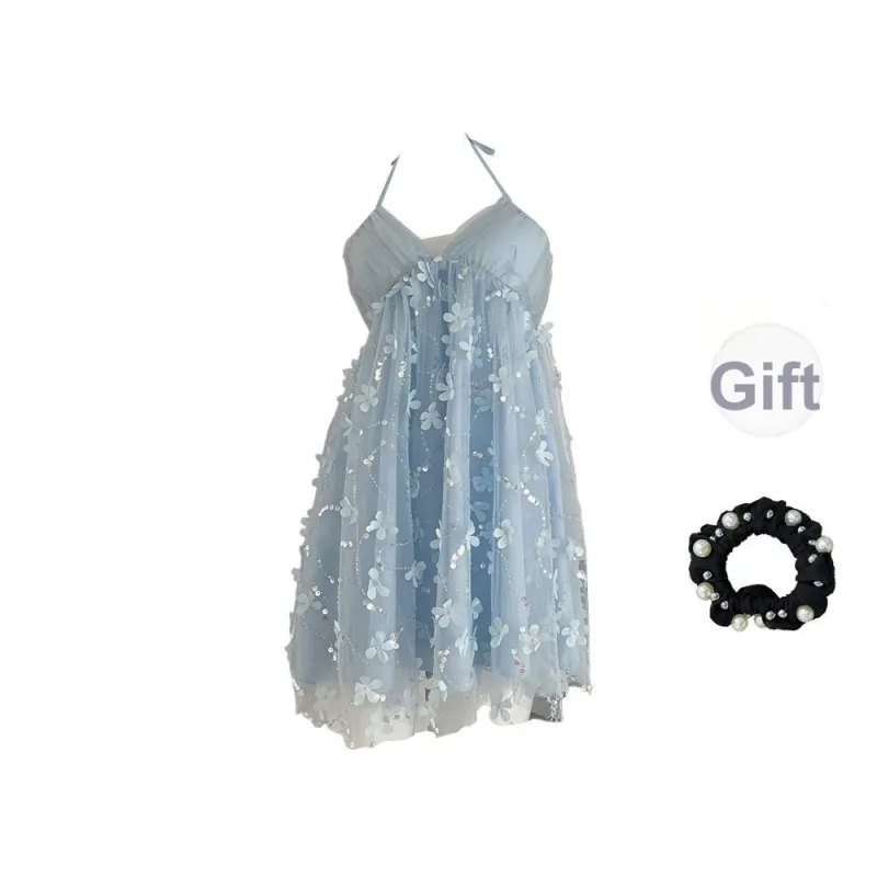 JSUHH Slip Dresses Women's Blue+Hair Tie Comes With-0