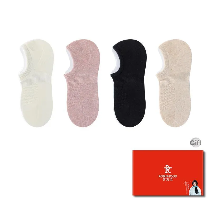 ROBINHOOD No Show Socks Women's Box 4 Pack-3