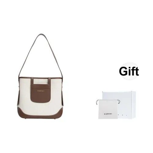 Karkki Rain Dew Hemp с лицевой коровьей кожей Премиум Подмышечный Сумка на плечо Средний Женские Шишечно-коричневый