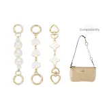 Gold-Tone Extender Chain (Pearl+Camellia+Four-Leaf Clover)