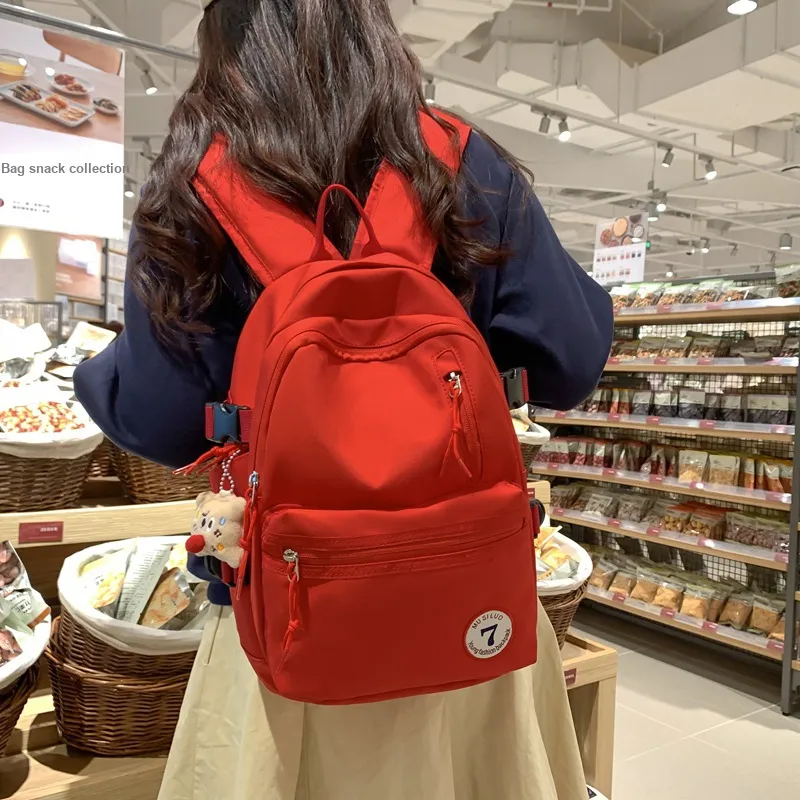 Barang Bear Nylon Backpack Regular Unisex White Black Red Pink Khaki-7