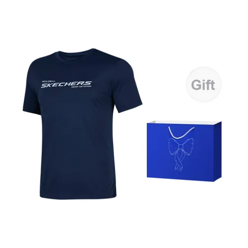 Skechers Basic Sports Series T-Shirts Men Navy Academy Blue Box