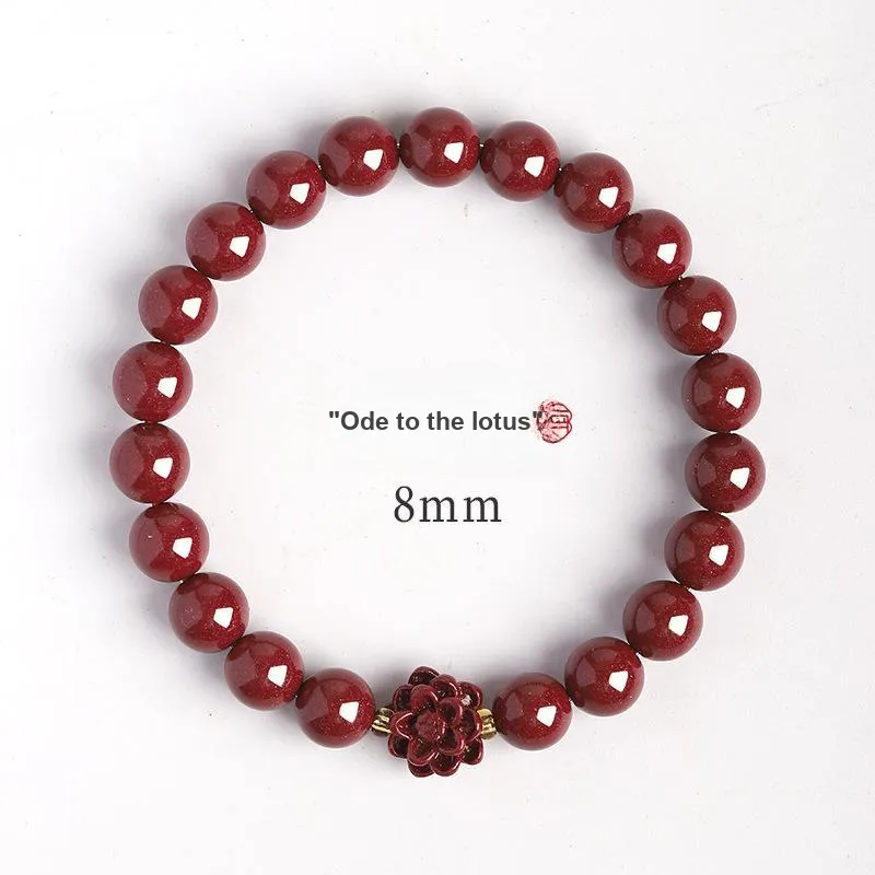 WUMZK Reconstructed Cinnabar Bracelets Unisex-6