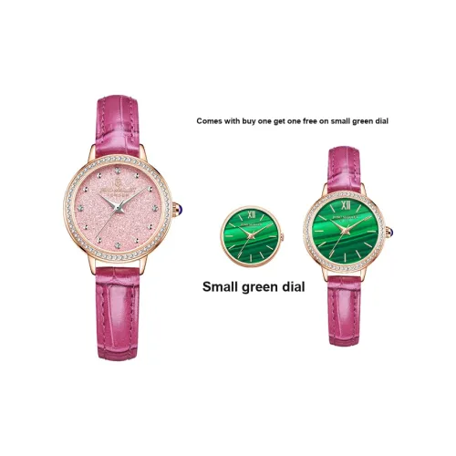 JUNO MALLET· Наручные часы Кварцевый механизм Натуральная кожа Ремешок Розовый Циферблат часов Женские часы JM3157