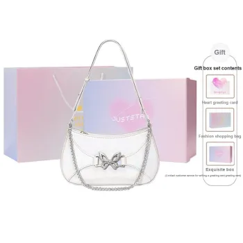 JUST STAR Artificial Leather Chain Bag Shoulder Bag Crossbody Bag Women's White Black