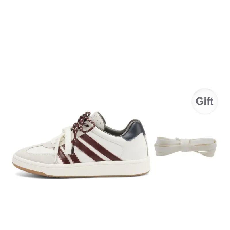 Rosa Bianca Lightweight Height Increasing Low-Top Skateboard Shoes Women's Ecru-0