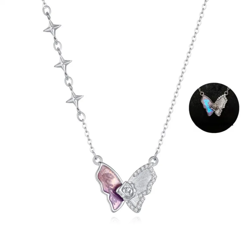 Hurry That Year S925 Silver, Glue Drip, Synthetic Cubic Zirconia Necklaces Women's-0