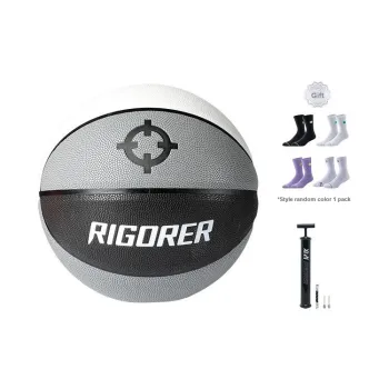 RIGORER PU Basketball Black White Gray Size 7 Training Unisex