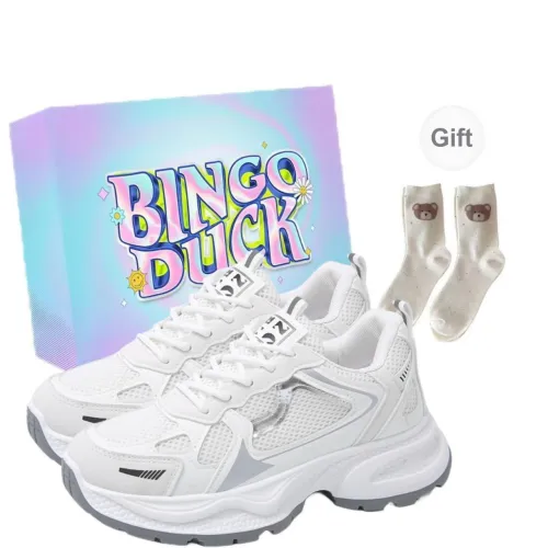 BINGO DUCK Slip Resistant And Breathable Low Top Chunky Sneakers Women's