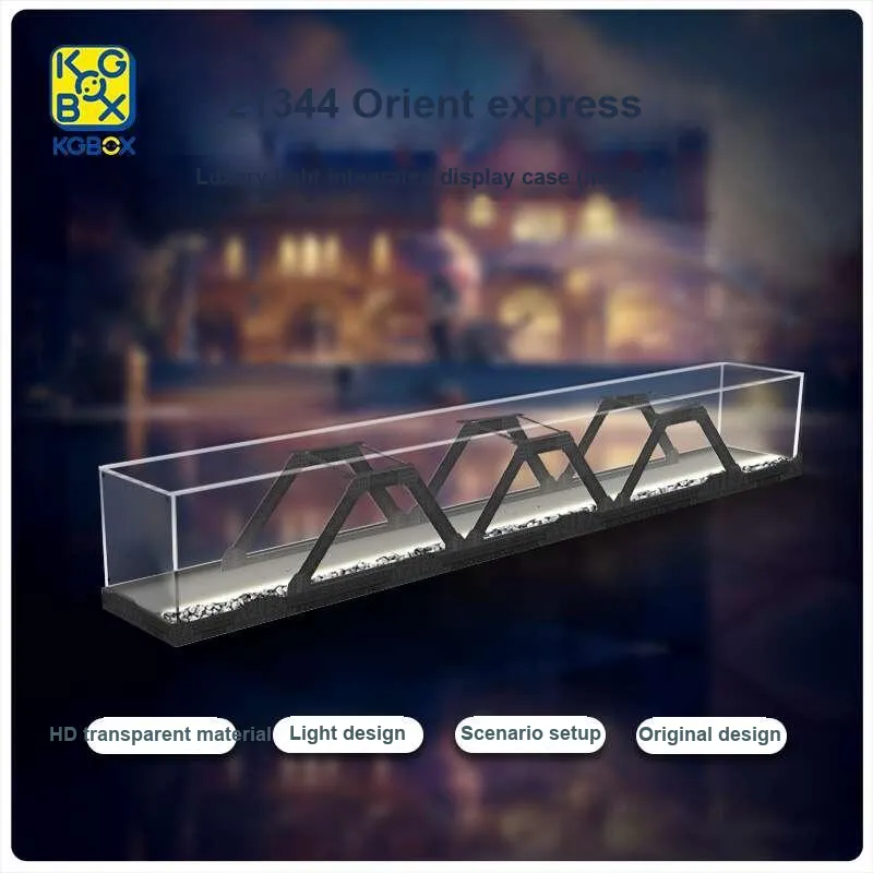 KGBOX Used For LEGO Building Block IDEAS 21344 Orient Express Train Figure Display Case Model Accessories-4