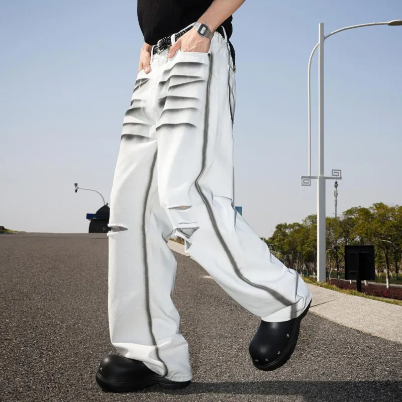 MARK WAFFLE Jeans Unisex White-4