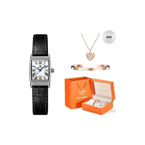 Jin Shi Dun Vintage Classic Box Кварцевый механизм Кожаный ремешок Часы Женские часы Белый циферблат