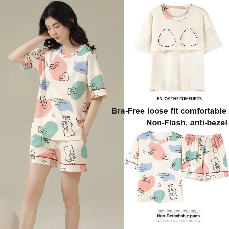 Urban Beauty Pajama Set Women's Cartoon Bear-1