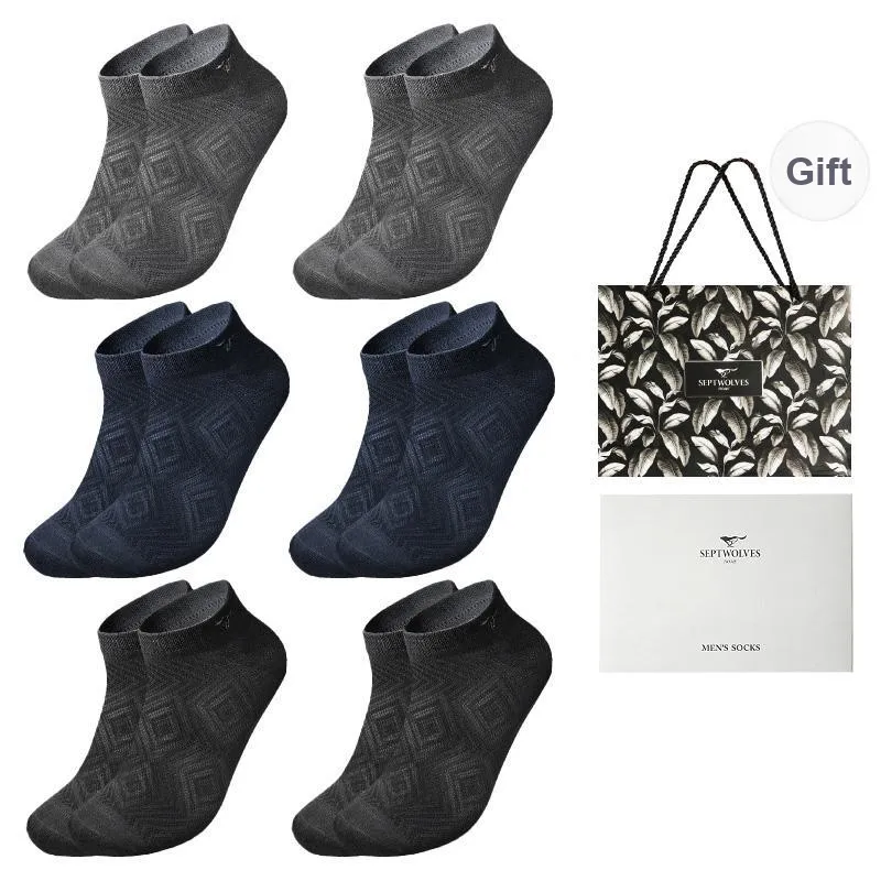 SEPTWOLVES Ankle Socks Spring/summer Models Men's 6 Pairs Gift Box Packaged-21