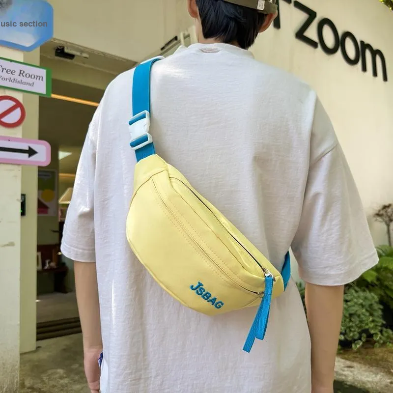MOK Nylon Sling Bag Regular Unisex White & Rose Red/White & Green/Black/Yellow/Blue/Pink-5