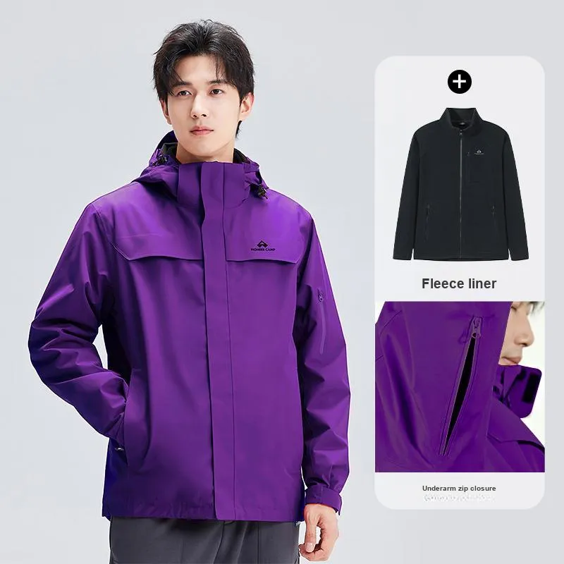 PIONEER CAMP Water-Resistant Windproof Breathable Wear-Resistant Warm Water-Repellent Windbreaker Jacket Unisex-118