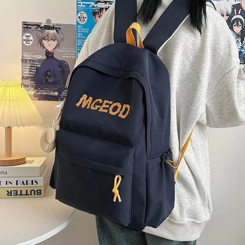 LOUIS ROYALN Nylon Backpack Unisex White/Black/Blue/Yellow/Red-7