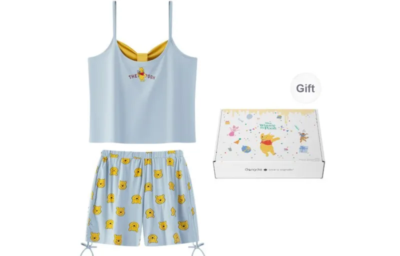 Gongdie x Disney Pajama Set Women's Gift Box Set Blue-0