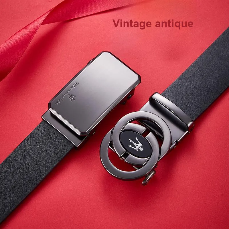 Maserati Cow Split Leather Belts Men's 3.5cm-2
