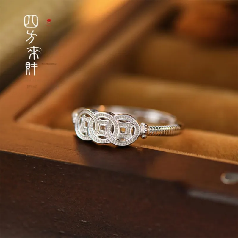 PUTUOSHANWENCHUANG S925 Silver Rings Unisex-3