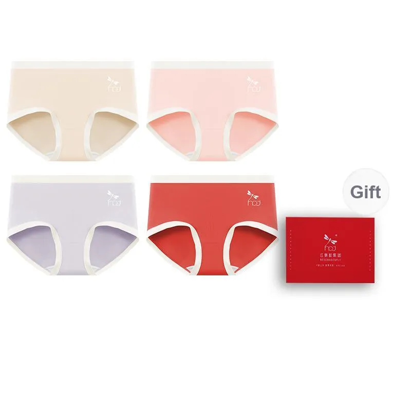 RED DRAGONFLY Cotton Panties Women's 4 Piece Gift Box Sets-13
