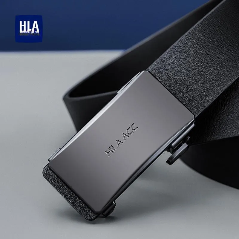 HLA Split Cow Leather Belts Men's Width 3.4cm-2