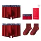 2 Pack Burgundy (Luck on Your Side+Blissful Well-Being)+2 Pack (Fortune Socks)