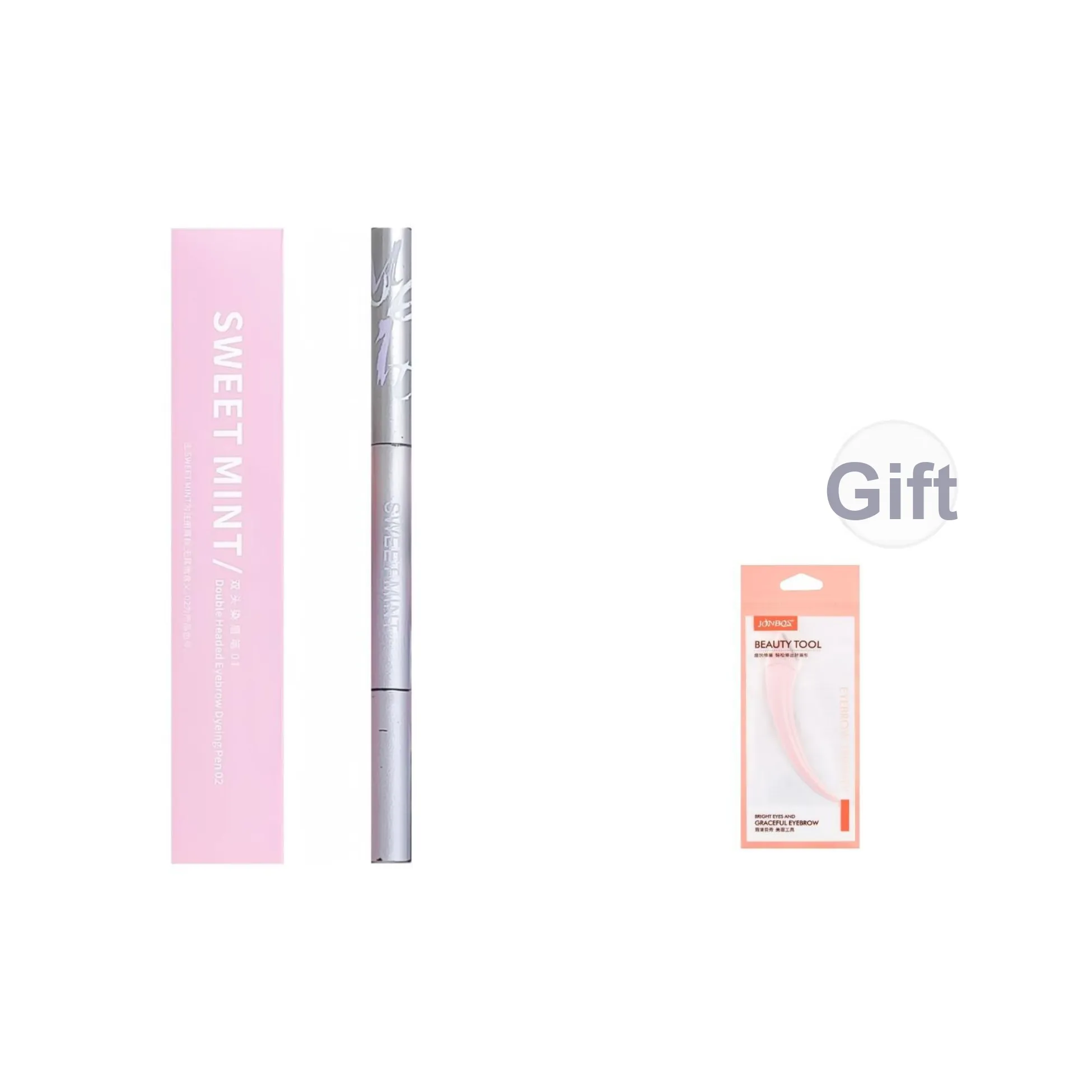 SWEET MINT Естественный 3D-эффект Двойная головка Олівець для бровей Водонепроницаемый Длинный Долговечный Легко смешивается