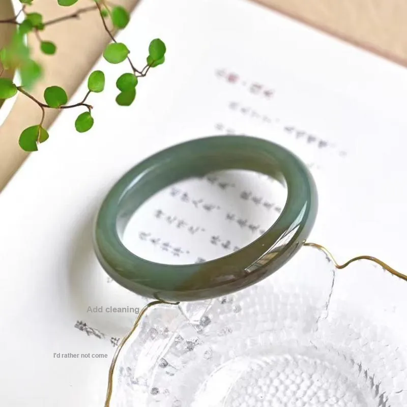 Zhen Yu Zhen Pin Hetian Jade Bangles Green Jade Women's-4