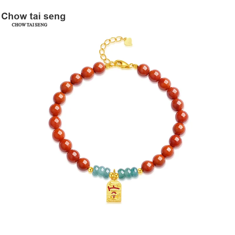 CHOW TAI SENG Southern Red Agate Bracelets Unisex-3