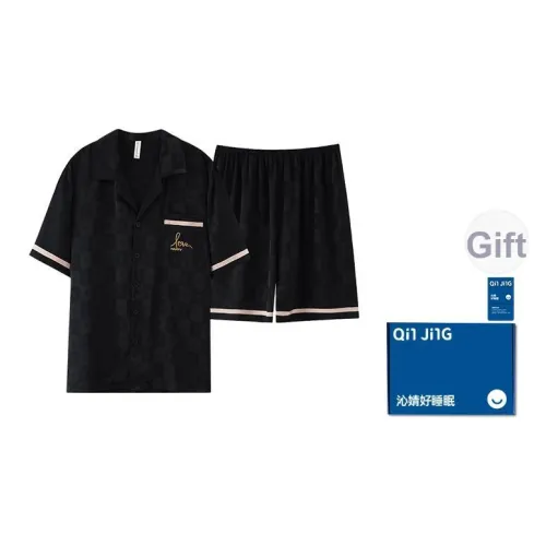 Qin Jing Пижамный комплект Мужской Элегантный Черный