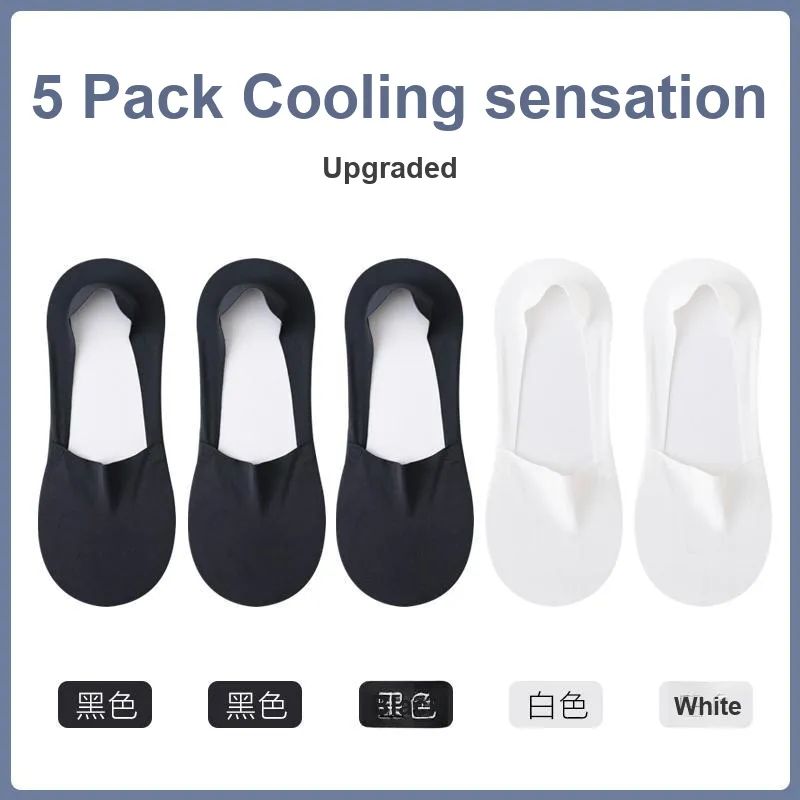 H YXIANG No Show Socks Unisex 5 Pack-13