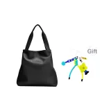 A.FLORE Collaboration Black Plain Weave Tote (Bread Smiling Face)