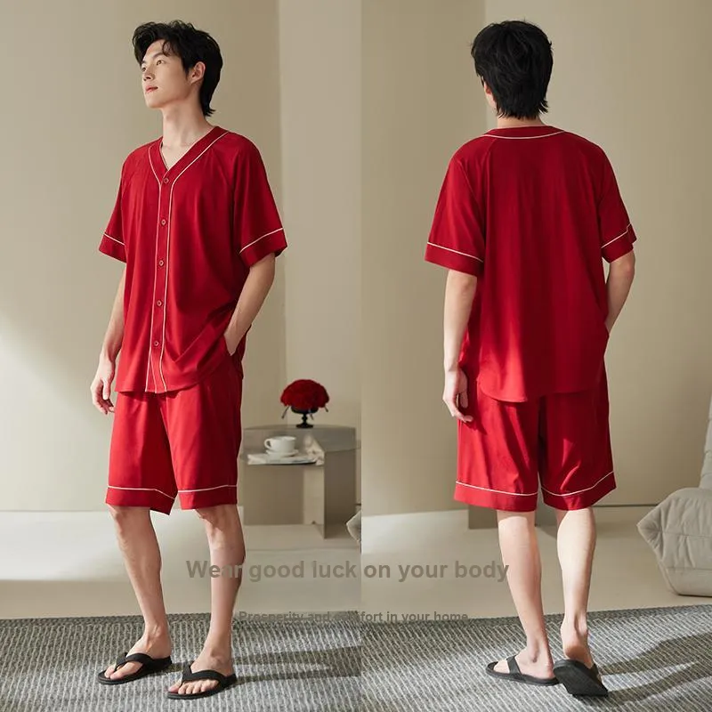 Xuan Liang Pajama Set Men's Maroon-2