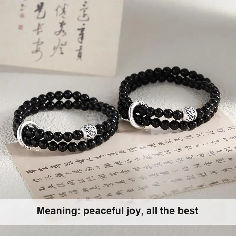 Ostantin Obsidian Bracelets Unisex-1