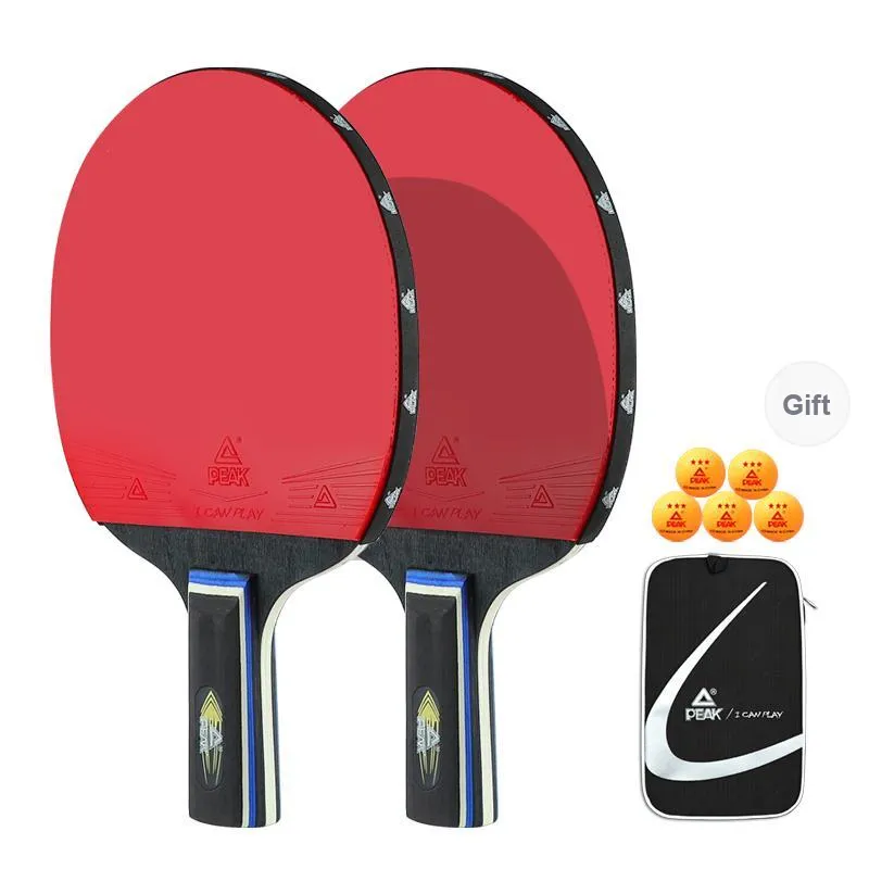 PEAK Ping Pong Paddles Unisex All Wood Black Red Double Beat-4